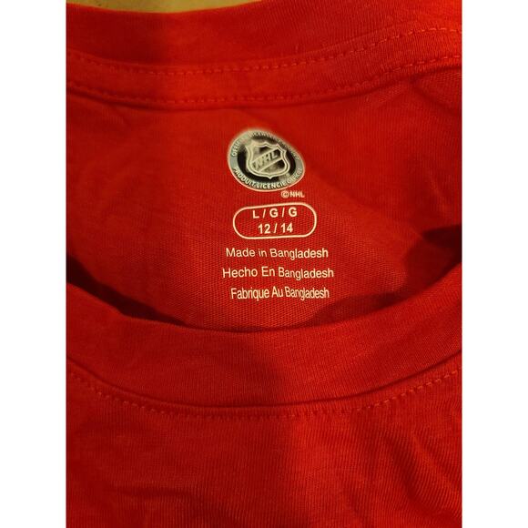 NEW NHL Red Blue White Cotton Long Sleeve Tee shirt - LARGE - Picture 4 of 5